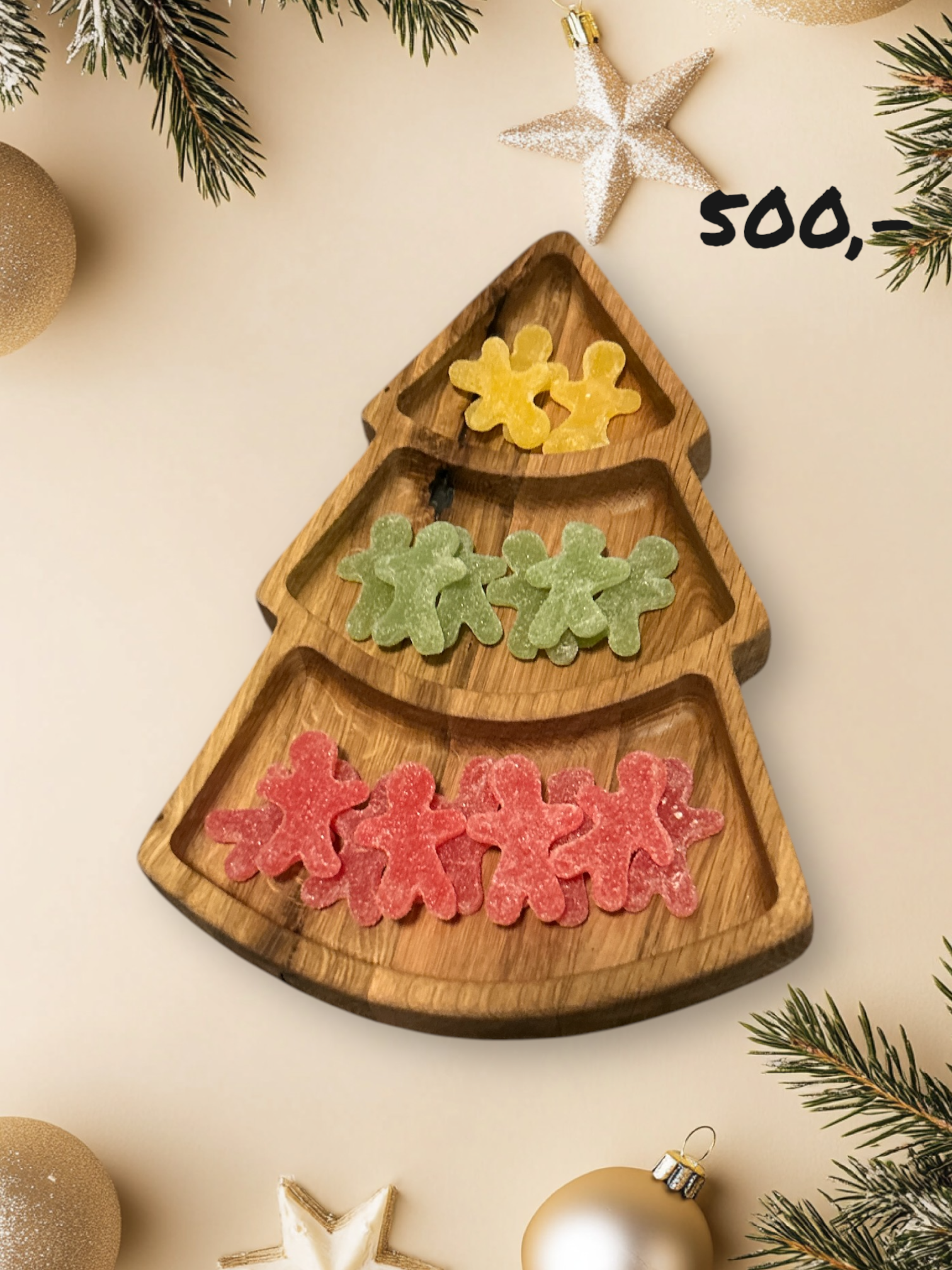 Juletre smågodtskål i ask